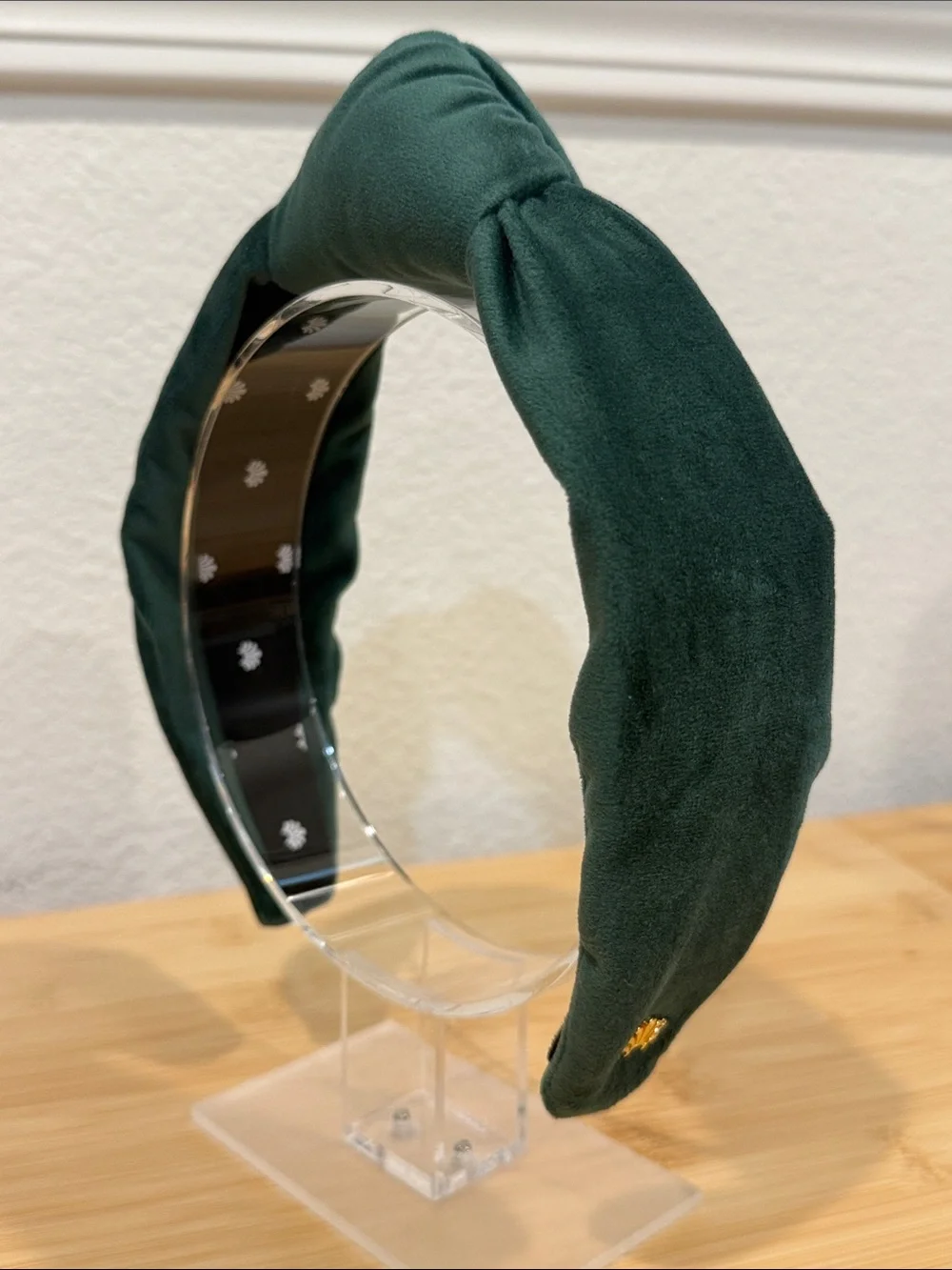 Lele Sadoughi Emerald Green Knotted Velvet Headband